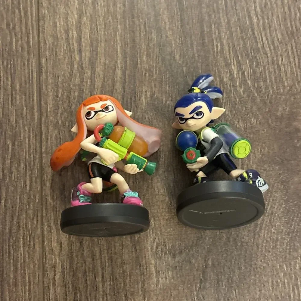 Nintendo amiibo Inkling Girl Glossy Figure Splatoon Orange Hair and Blue Boy